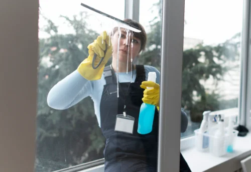 Nettoyage de vitres intérieures et extérieures à École